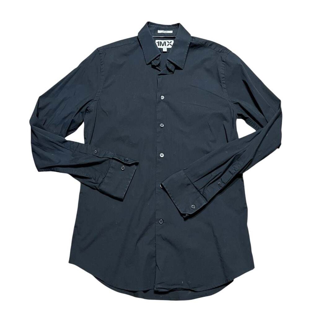 Express 1MX Fitted Dress Shirt Black Size M 15-15.5